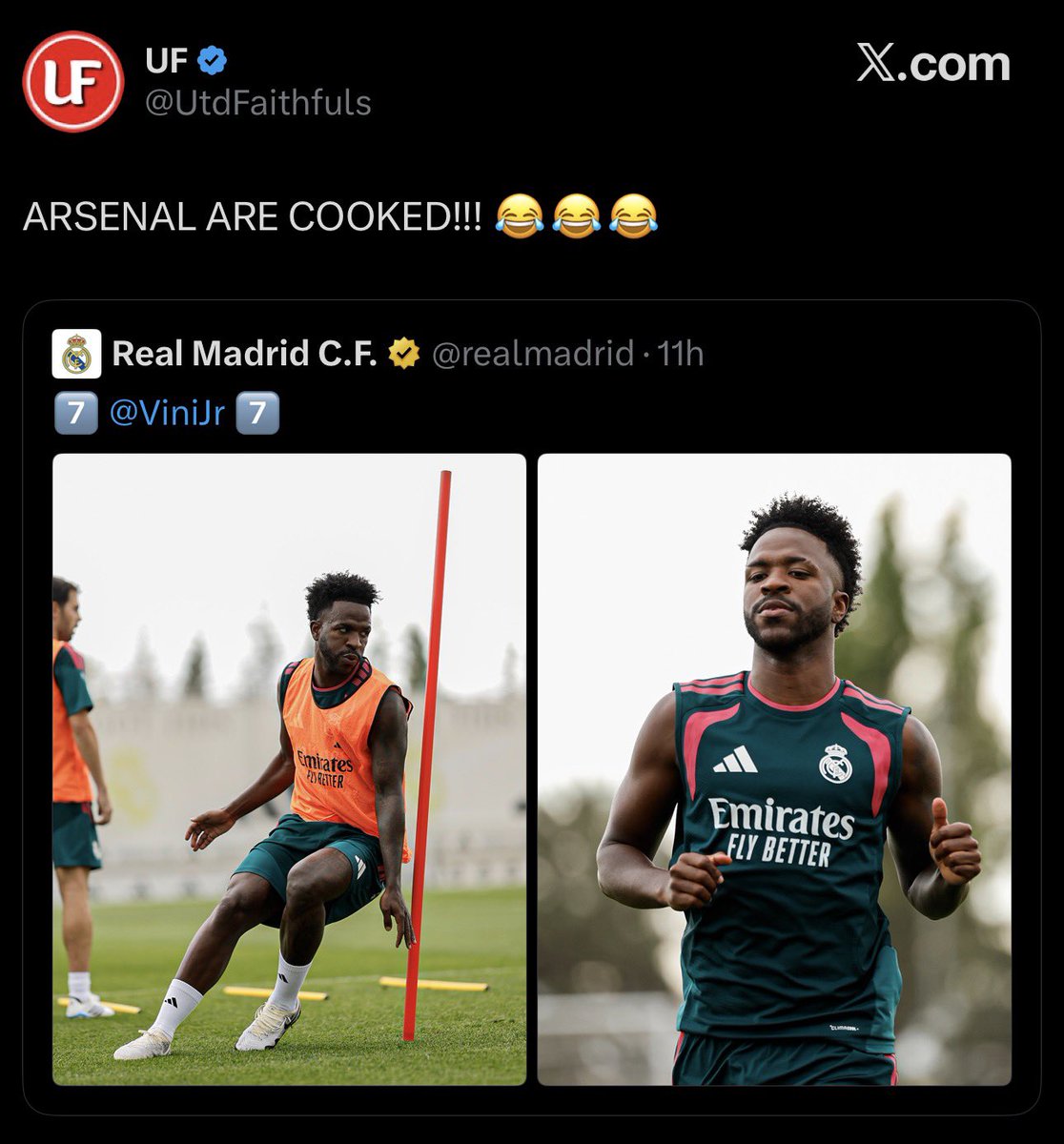 PeakSxnti's tweet photo. Does he expect a Real Madrid player to resume training at London Colney? https://t.co/6fx9iqoT8J