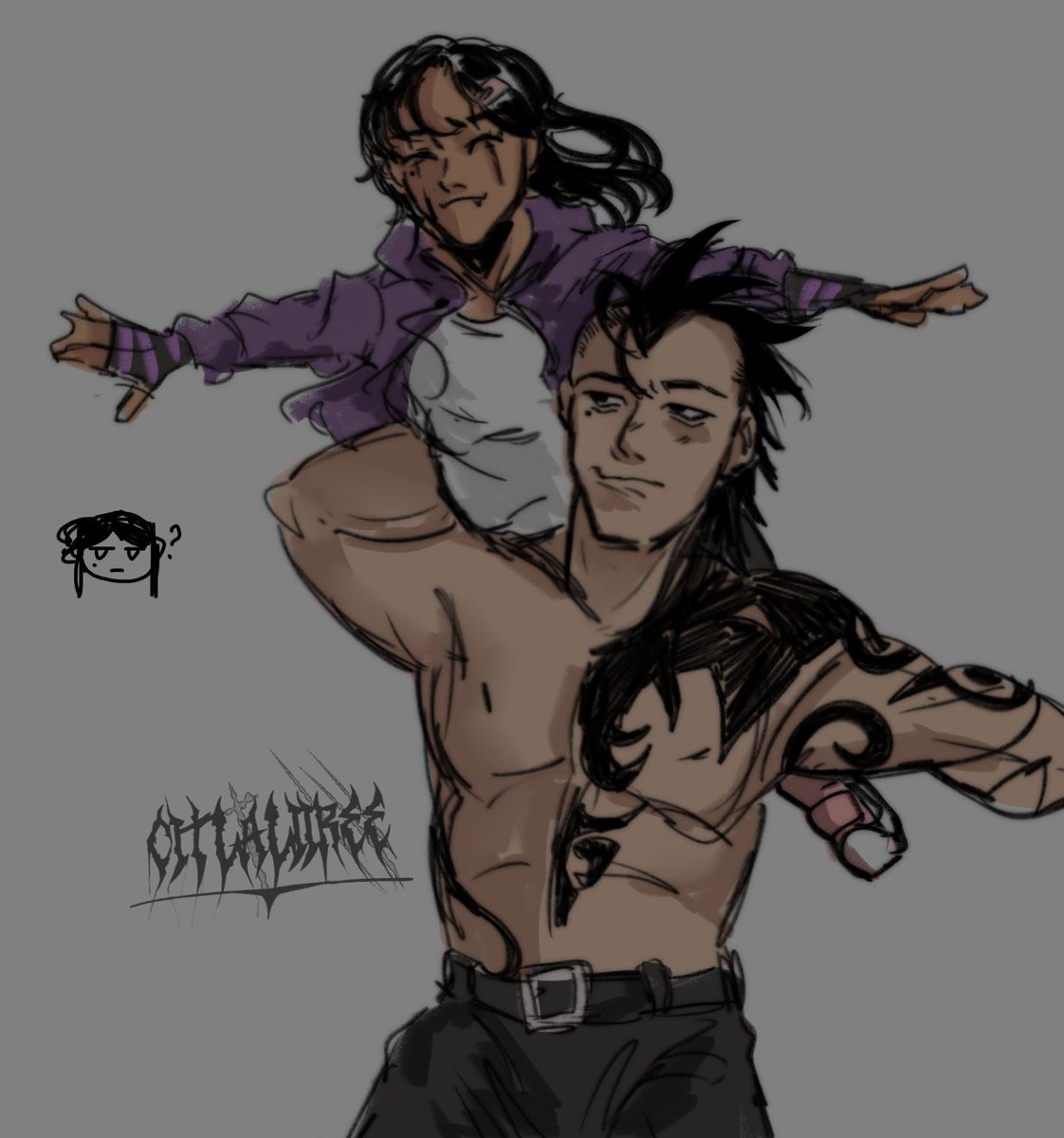 citlaliiree's tweet photo. quick drawing of them 
#akihiro #gabbykinney #sniktfamily #wolverine #honeybadger https://t.co/50Hr2HtrAs