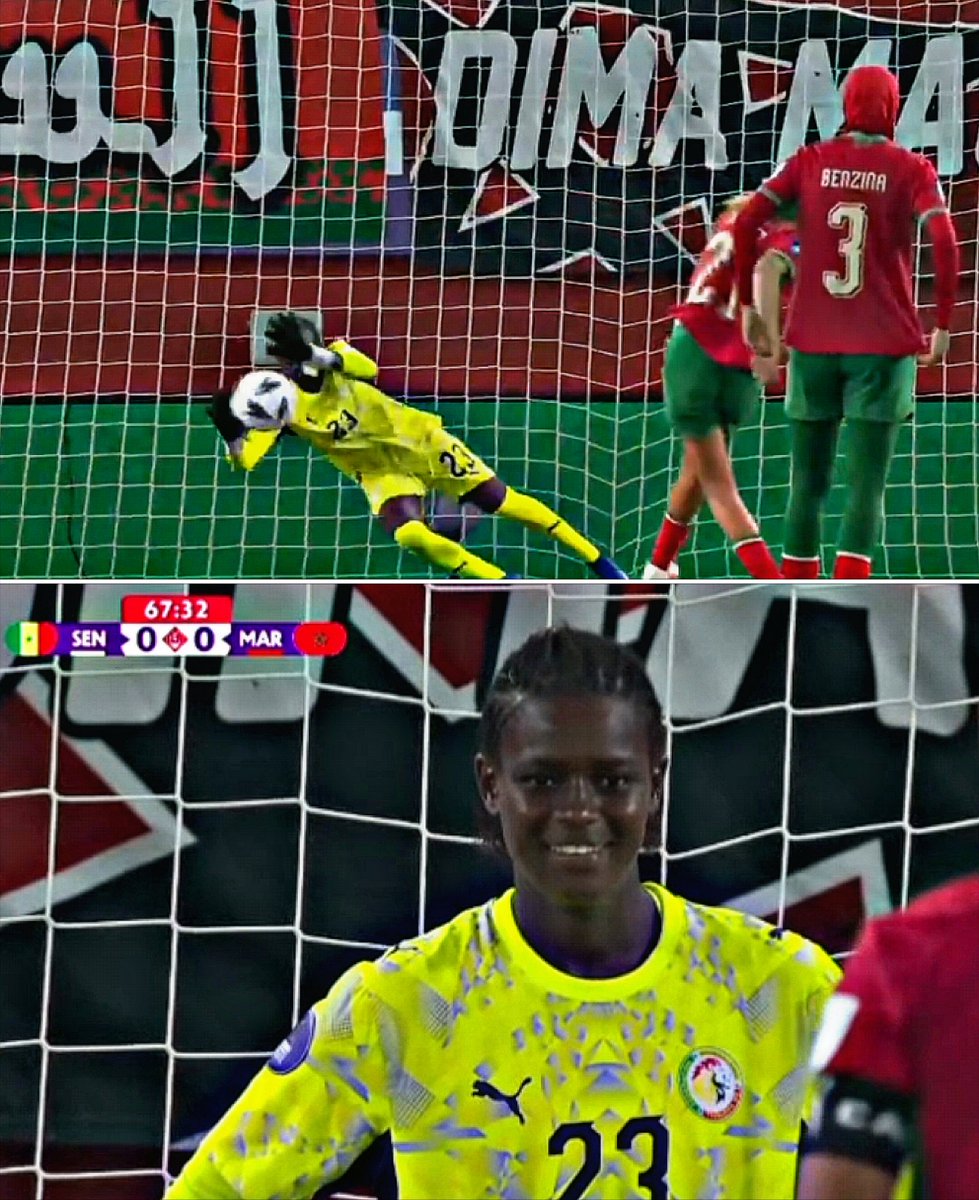 LeaguesReporter's tweet photo. Senegal's goalkeeper, Adji Ndiaye, turned 20 today. Denied Morocco twice from the spot, made 7 saves, and delivered a Player of the Match performance.

What a way to celebrate your birthday 🎂 https://t.co/lnsbAO49rP