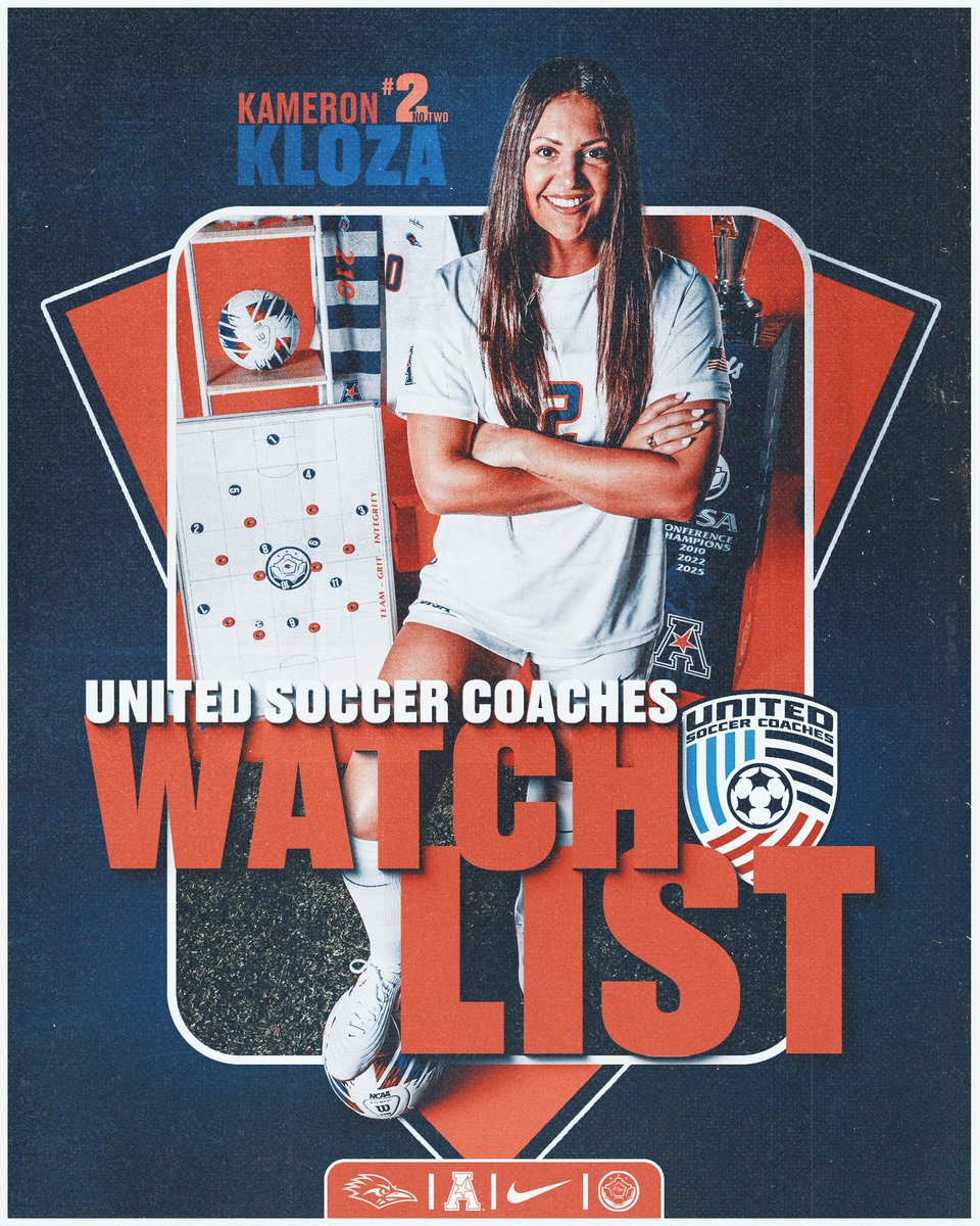 UTSAWSOC's tweet photo. Roadrunners add another as Kameron Kloza named Monday to @UnitedCoaches Defenders to Watch list!

📰 https://t.co/KlnKAw57Zj

#BirdsUp🤙 | #UTSADNA | #LetsGo210 | #OLM https://t.co/39FnvyZM1N