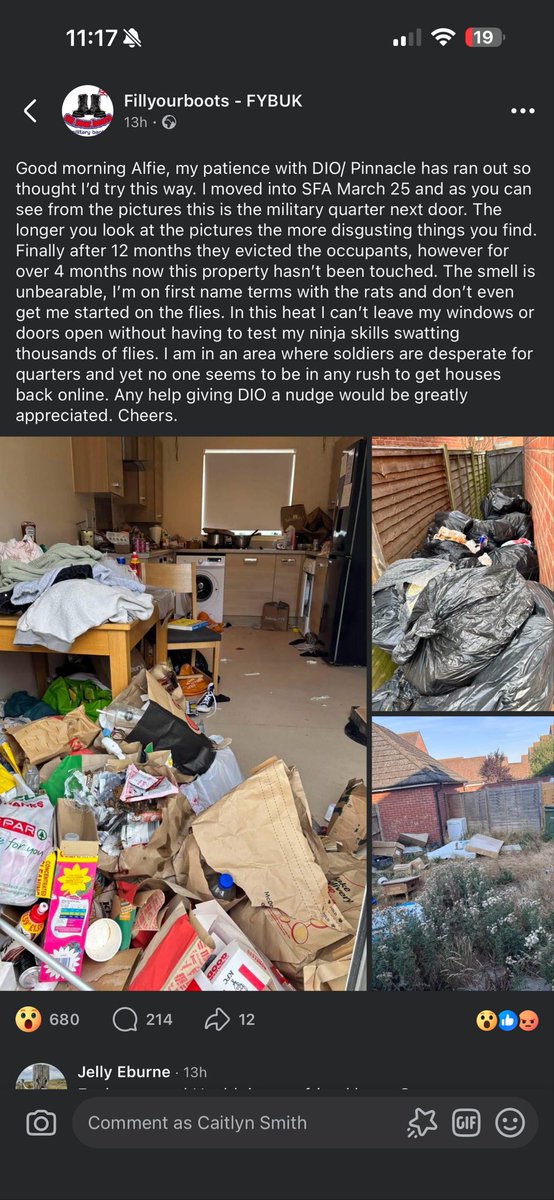 cerys__s's tweet photo. @PinnacleSF @VIVODefence how come we were told we couldn’t retain our quarter despite having a genuine need to, and then get charged for a smudge on a clean oven door.. but you’re knowingly leaving this a few doors down? It’s absolutely SHAMEFUL. Sort yourselves out. https://t.co/JLuogeV6pE