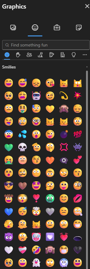 LukeRobertsMI's tweet photo. Dear Outlook,

Why can't you just be normal? Why must the emoticons be randomized. We've never, nor will we ever, use most of these suggested emotes. Especially at work.

Sincerely,
Everyone https://t.co/52S9iXuoAn
