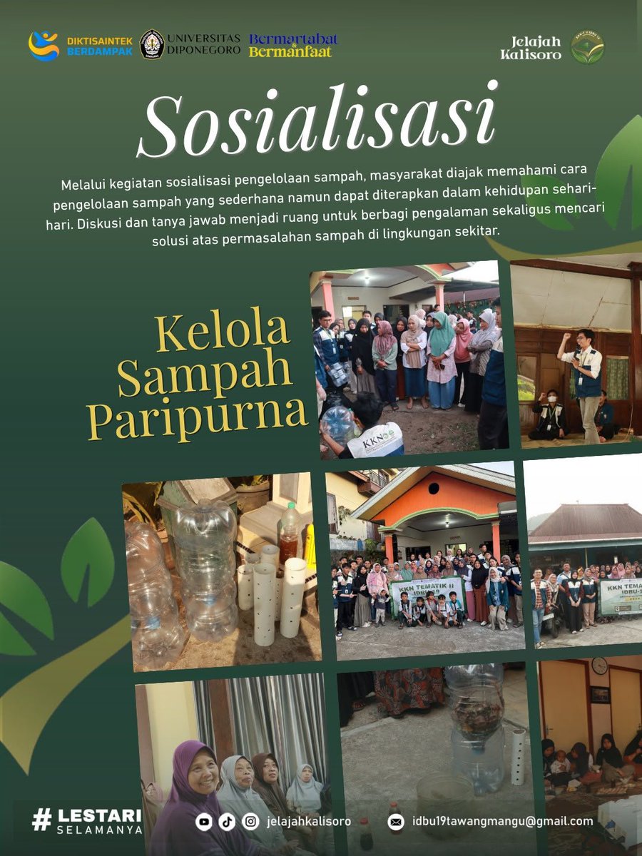 dylentea's tweet photo. 🌱 MINGGU 2
Minggu ini kami mengawali perjalanan dengan menumbuhkan kepedulian melalui sosialisasi pengelolaan sampah. 
#p2kkn #undip
#KKNTawangmangu
#LestariSelamanya https://t.co/Yi7cHhPb9Q