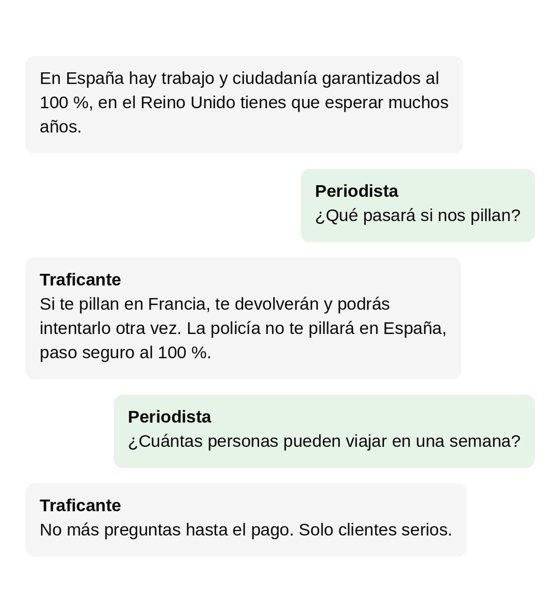 elalcazar_es's tweet photo. El medio británico “The Telegraph” se hace pasar por un ilegal para hablar con las mafias de la inmigración.

Le recomiendan ir a España, “todo el mundo está yendo a España”, ya que es el país más favorable a la invasión.

Imágenes traducidas.

Seguir: @elalcazar_es https://t.co/SbbJPG4Vif