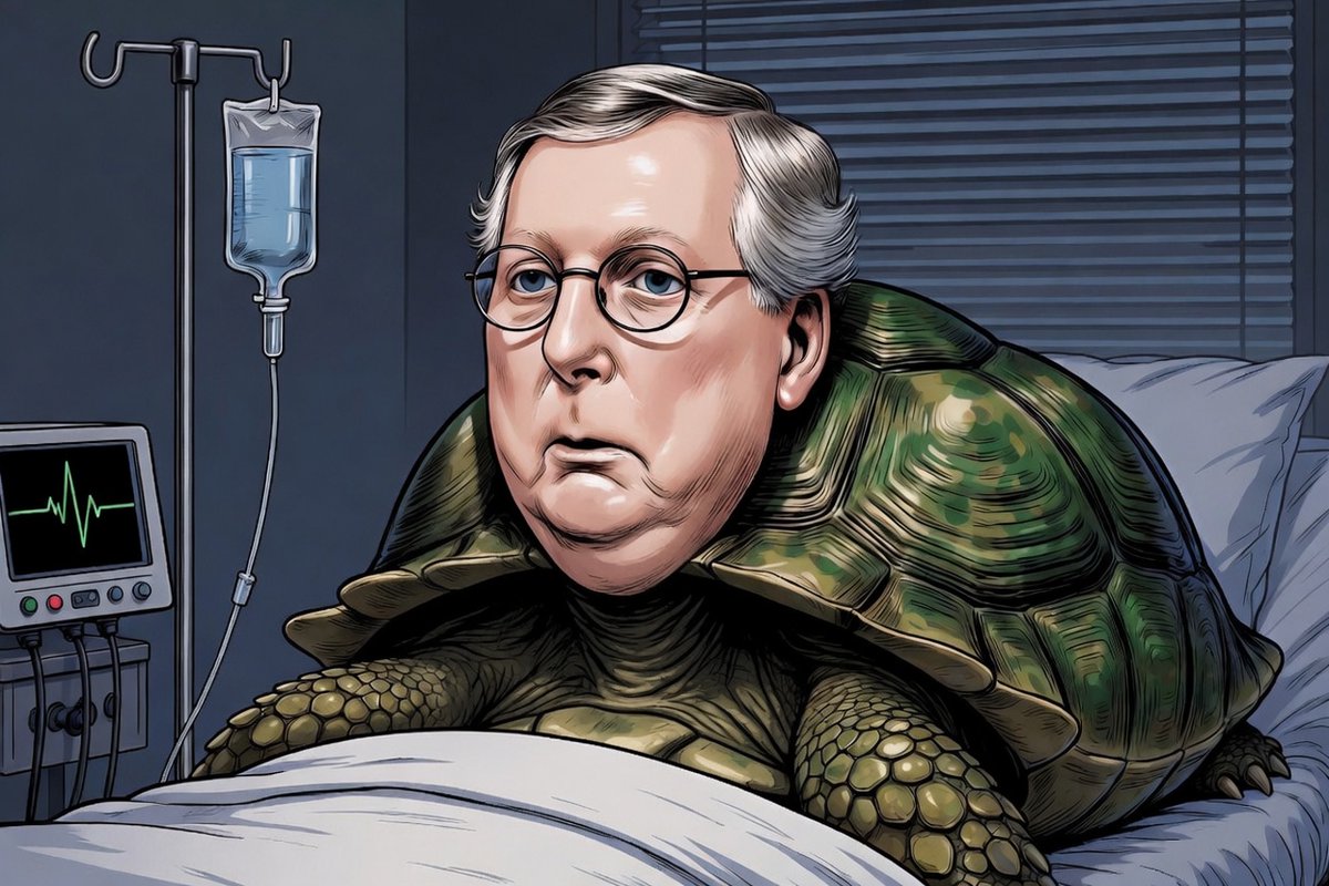 REALBBQBS's tweet photo. This week the same media that spent 50 days pretending Mitch McConnell was “resting comfortably” is gonna suddenly discover he died… right after Kentucky’s special election deadline quietly passed.
Funny how that works.

Dude hasn’t been seen or heard from since mid-June.
Two staged photos with Elaine and a written statement that sounds like it was typed by a staffer who’s never met him. Meanwhile the political class is playing calendar games with the Aug 3 cutoff like they’re all in on the same joke.

Both sides are full of shit. The left is praying he’s already gone so they can force a special election. The right is praying the timing works so the seat stays empty and locked down. And McConnell’s people are just running out the clock while an 84-year-old man sits in a rehab bed that the public isn’t allowed to see.

Gerontocracy is a fucking circus. These people treat Senate seats like family heirlooms and the rest of us like marks.
Clock’s ticking. Let’s see how long the “he’s fine” act lasts now that the deadline’s in the rearview.
