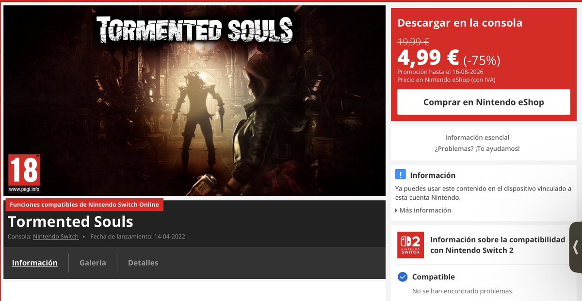 Luis_ATM91's tweet photo. Tenéis un juegazo de terror al estilo Resident Evil en Switch por 5 euritos, está regalado y merece mucho la pena https://t.co/Cbh4FWzHRc