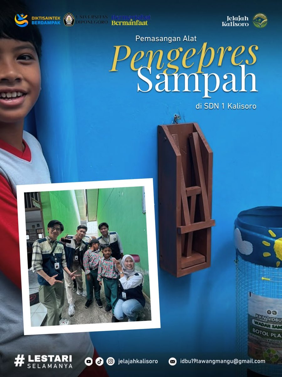 dylentea's tweet photo. 🌱MINGGU 5
Minggu ini menjadi langkah implementasi dan keberlanjutan program melalui pemasangan alat pengepres sampah. #p2kkn #undip
#KKNTawangmangu
#LestariSelamanya https://t.co/av4Xf0NSPr