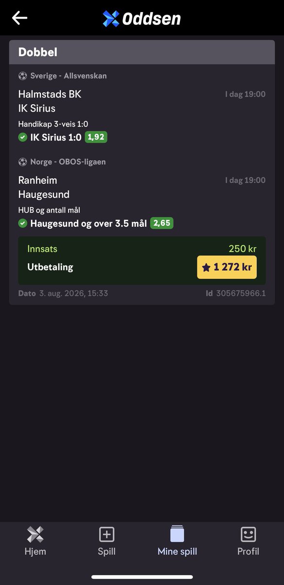 DonGrefla's tweet photo. @zoomodds Dødelig trippel i dag etter gode tips🙏 https://t.co/6jwifA56pB