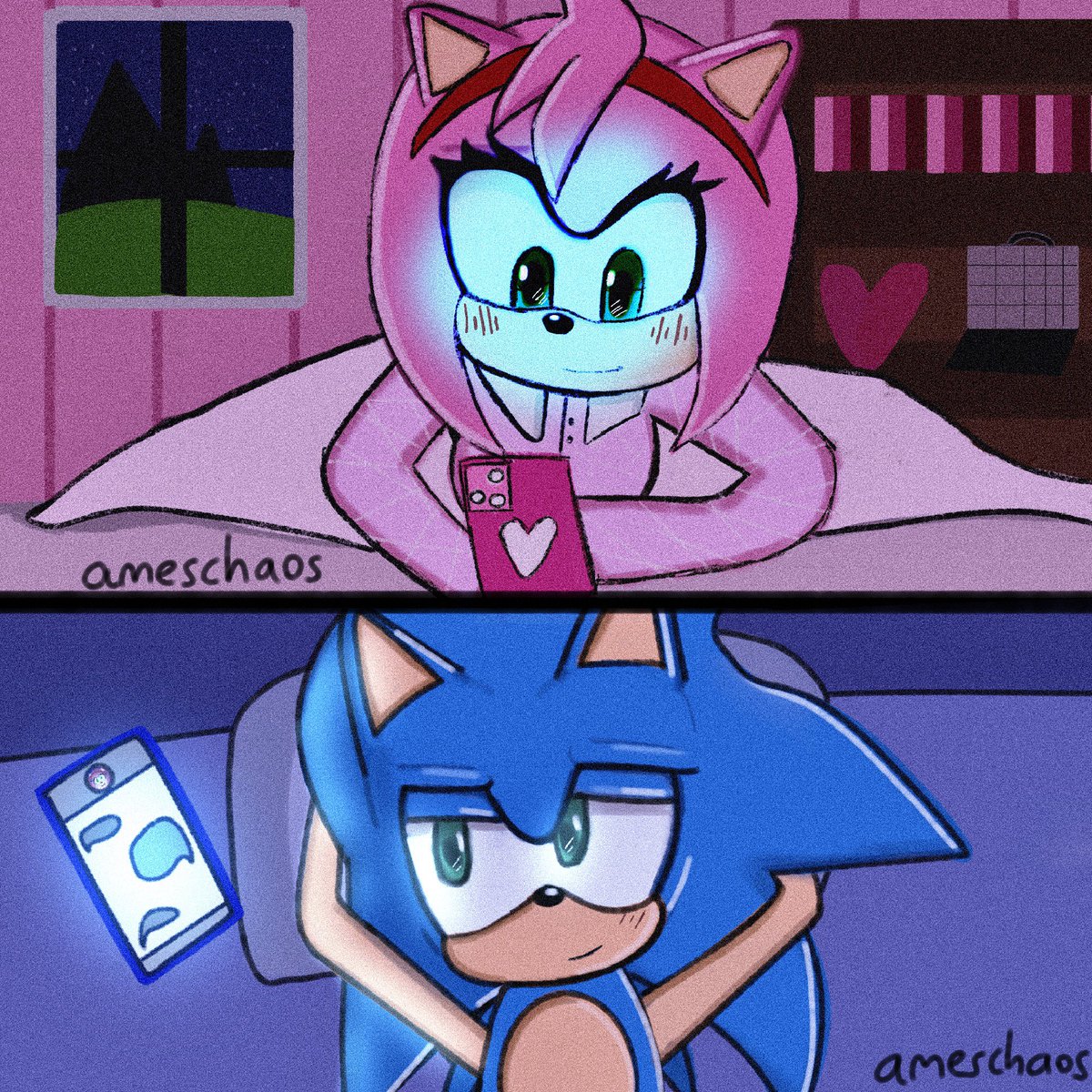 ameschaos's tweet photo. SonAmy Week Day 2 || Messages #SonAmyWeek2026 💙🩷 https://t.co/wn25H3yzEF