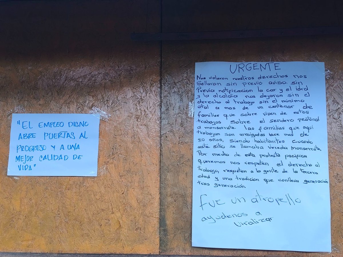 vincent_adulto's tweet photo. Hablando de la capital y sus males: ayer subiendo Monserrate, esto me encontré. Que @CarlosFGalan atropelló el derecho al trabajo de los comerciantes que tradicionalmente han llevado a cabo sus actividades en el sendero. Los desalojó sin aviso previo ni garantías de tipo alguno. https://t.co/hP7E7Xhwc5