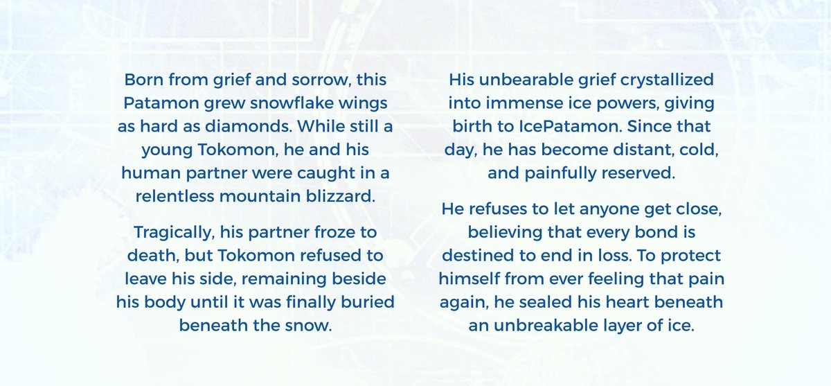 ruian_ame's tweet photo. IcePatamon! ❄️
Lost in the frozen mountains, he watched over his human partner until the very end. Quiet, distant, and afraid of losing someone ever again. #Digimon #Patamon #デジモン #パタモン https://t.co/ll0qnJJdCG