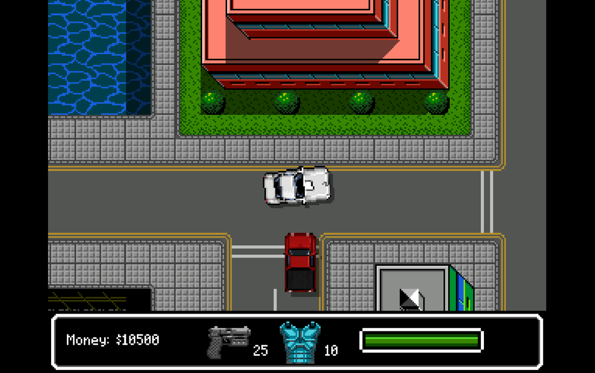 StudioBoshi's tweet photo. Ocean City Killer is an open-world game where you drive a car. Much needed improvements are being made to the city tileset! #gamedev #indiedev #love2d #indiegamedev https://t.co/npTLh2gvDt