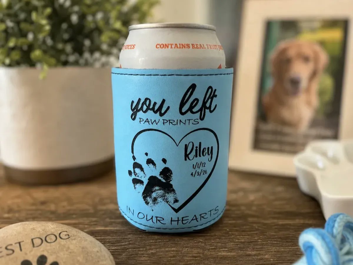 Firedogdesigns's tweet photo. Pet Memorial Can Cooler with Paw Print and Heart Design https://t.co/esMfMfWhkQ #Atomm 
#petgiftscontest
#atomm
@xToolOfficial https://t.co/T4QUnLTgWs