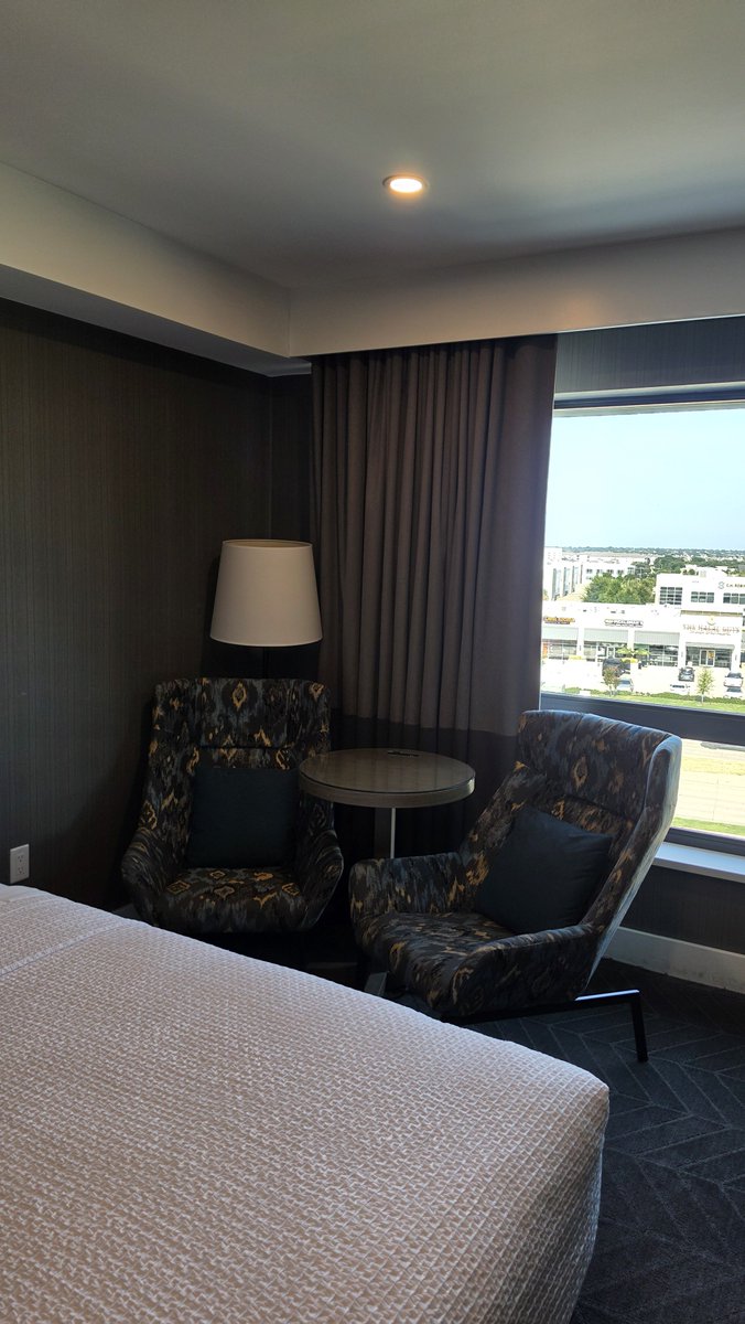 MrJMozilla's tweet photo. My hotel room has the duo cuck chairs with the table for performance reviews. https://t.co/LT8Nj3Mj9O