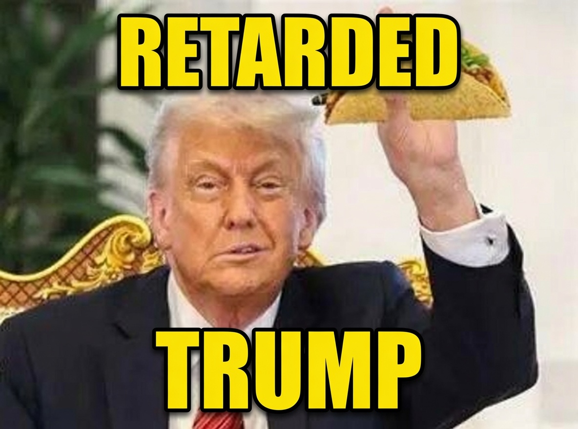 Artof28's tweet photo. @WhiteHouse Retarted Trump is Retarded https://t.co/2QZTmnW9Ou