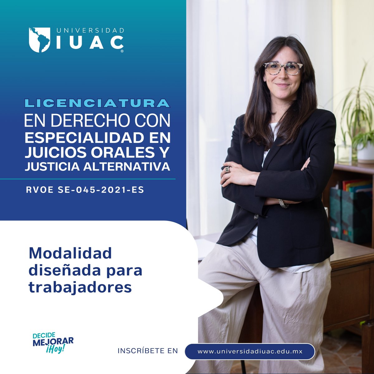 IUACMx's tweet photo. Con la Licenciatura en Derecho con Especialidad en Juicios Orales y Justicia Alternativa desarrollarás las competencias para desempeñarte en el ámbito jurídico.
https://t.co/F0oDyWyTRo

#DecideMejorarHoy https://t.co/29LtqilFl6