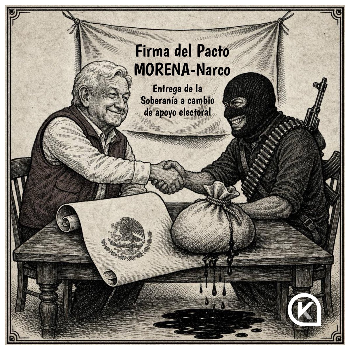 LauraMex's tweet photo. Un voto por morena, es un voto para el narco. 

#NarcoPartido https://t.co/fT34xZn7aw