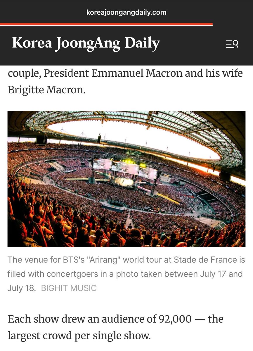 mr_queen00's tweet photo. BTS pulled 92k at a paid concert where they actually make money, but you think they’d fabricate a 100k+ attendance for a free concert?
Y’all are so dumb by choice.

Here is article and pics of another SOLD OUT just yesterday😏

Never compare BTS to your nugu that rely on media bs https://t.co/rGNDzaq3YP