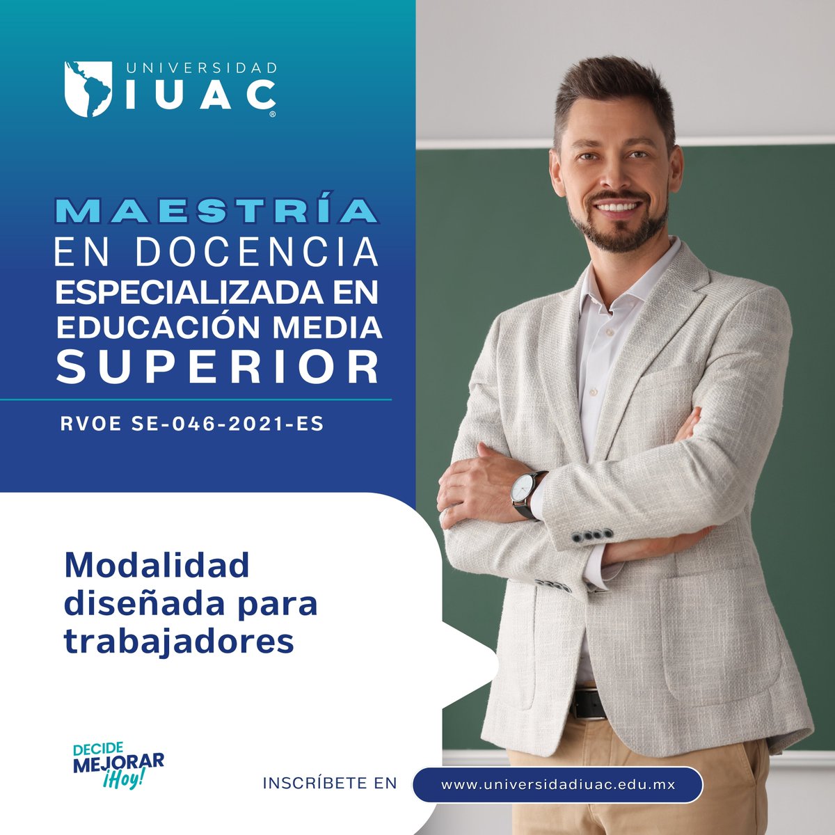 IUACMx's tweet photo. La educación de calidad comienza con docentes que nunca dejan de aprender. 📚

Da el siguiente paso en tu desarrollo profesional.

Conoce más 👉 https://t.co/F0oDyWyTRo

#DecideMejorarHoy https://t.co/caXv7gaKR0
