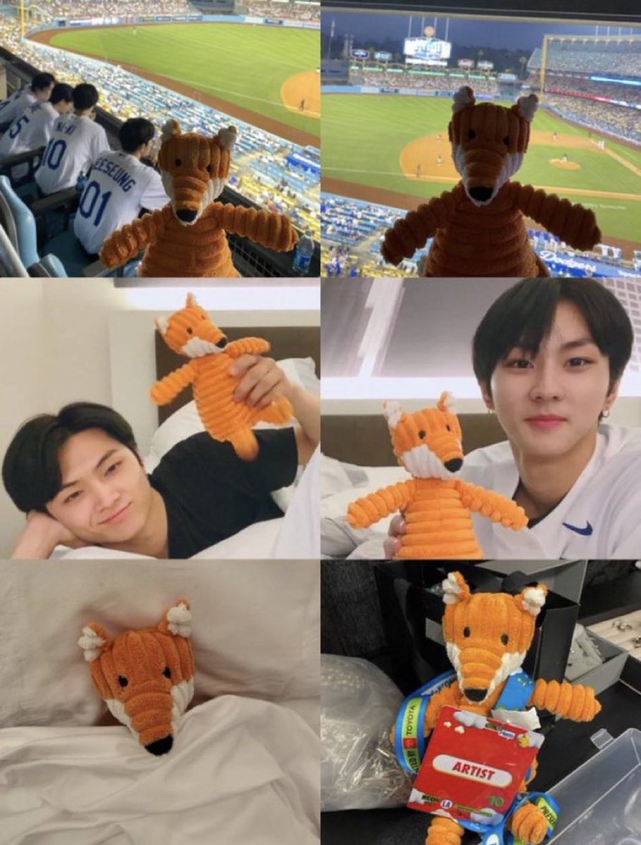 ikeupard's tweet photo. sunoo fox plushie that enhypen carried around while he was resting will always have a special place in my heart https://t.co/I67MsvDDMR