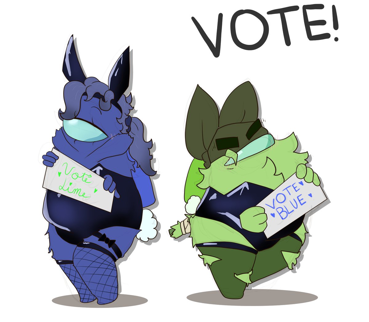 KingPotatoeBA's tweet photo. (reposting cuz twitter fucked up my art😡)

You are not immune to propaganda 

 whoever wins gets to be drawn in lingerie hehehehe 

 #amongus #amongusshow #blime #amonguslime #amongusblue https://t.co/lbn3bX4cJM