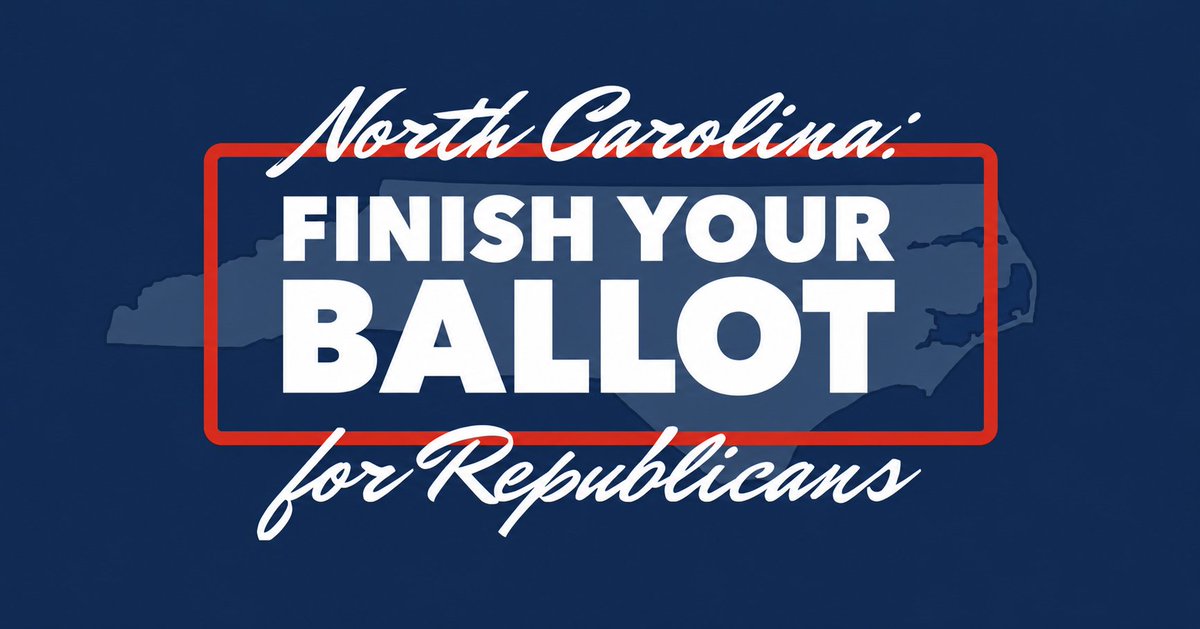 NCGOP's tweet photo. Finish your ballot. Vote Republican. Make your vote count. https://t.co/MwgYGgLiaU