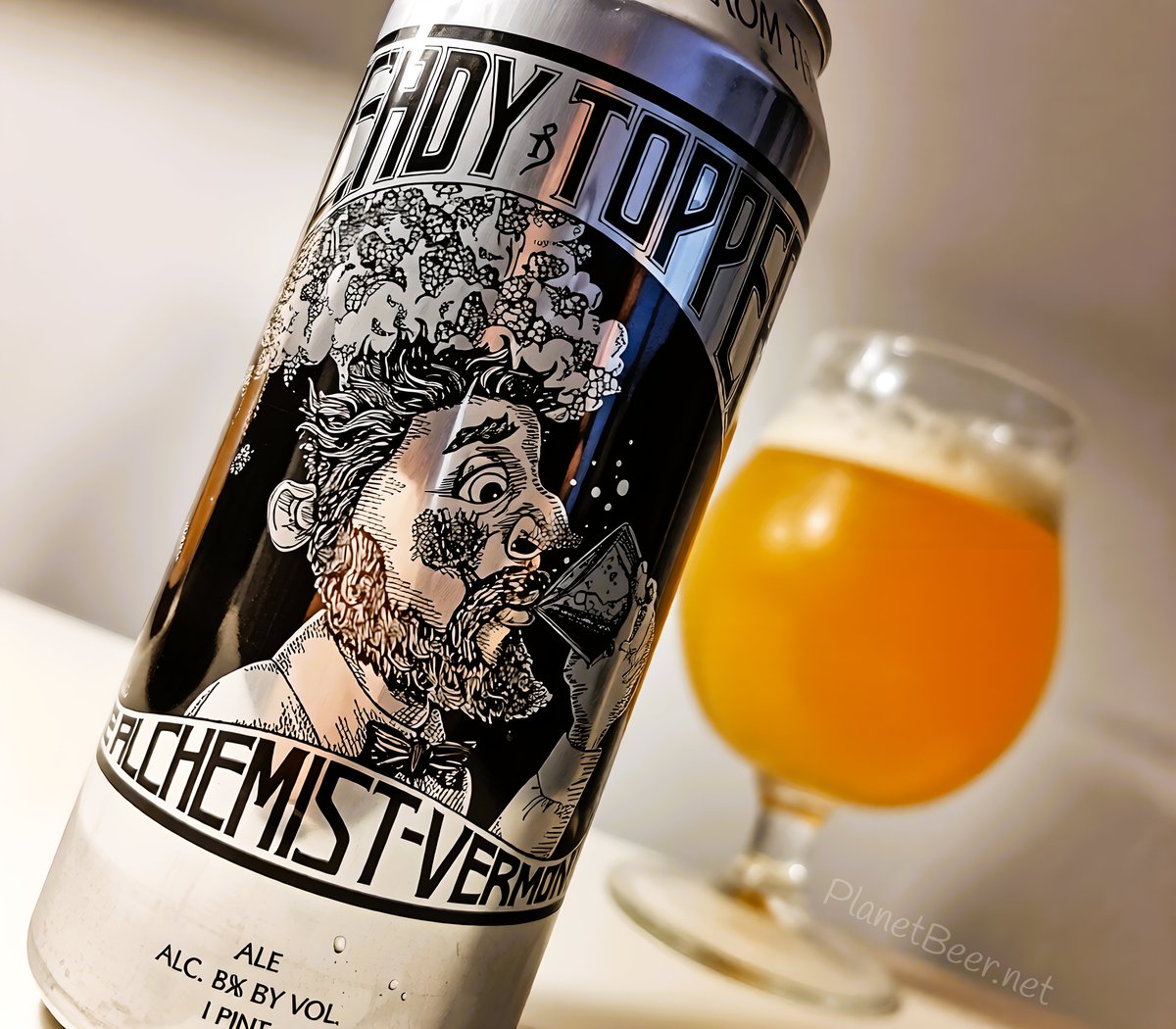 PLANETBEER1's tweet photo. Beer Of The Day!....... The Alchemist Heady Topper #craftbeer #IPADay
Heady Topper is The Alchemist’s flagship American Double IPA (8% ABV), an unfiltered and unpasteurized beer from Vermont designed to deliver wave after wave of intense hop flavor and aroma without harsh bitterness. Brewed with a proprietary blend of hops, it offers notes of dank cannabis, tropical fruit, citrus (including orange and pink grapefruit), pine, and spice in a hazy, orange-tinged body; the brewery recommends drinking it straight from the can to best preserve its fresh, resinous character.