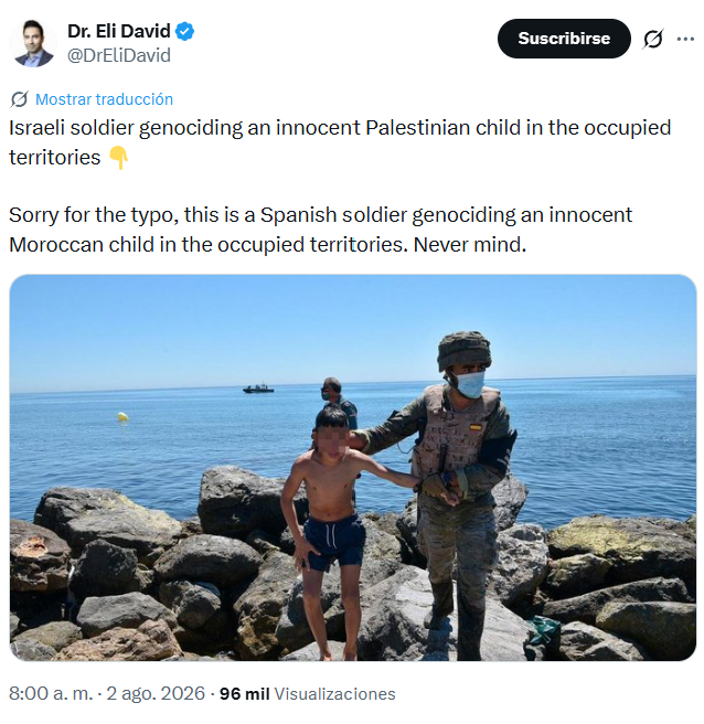 jpereztriana's tweet photo. 🎭 Un israelí intentado hacerse el canchero con ironías sobre España y el respeto a los derechos humanos es tan absurdo como si intentara hacer chistes sobre el jamón pata negra extremeño. Son cosas que allí en su país no conocen. https://t.co/6dQoypJ8jf