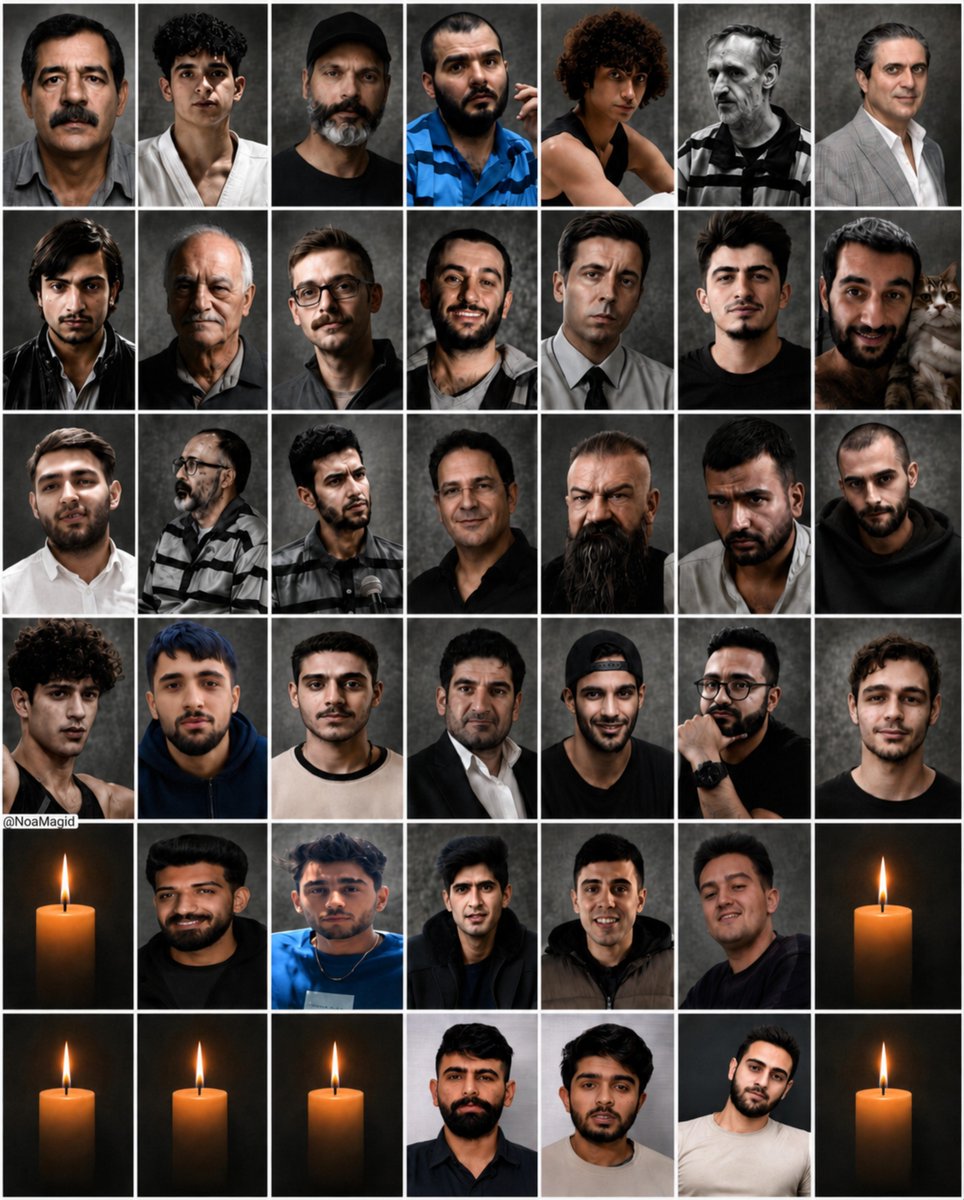 NoaMagid's tweet photo. The Islamic regime has executed all these people in recent weeks. Every day, another face is added to the list.

Their only crime: demanding freedom.

Hundreds of others, including women and children, are set to be next. https://t.co/nZan81gcDS