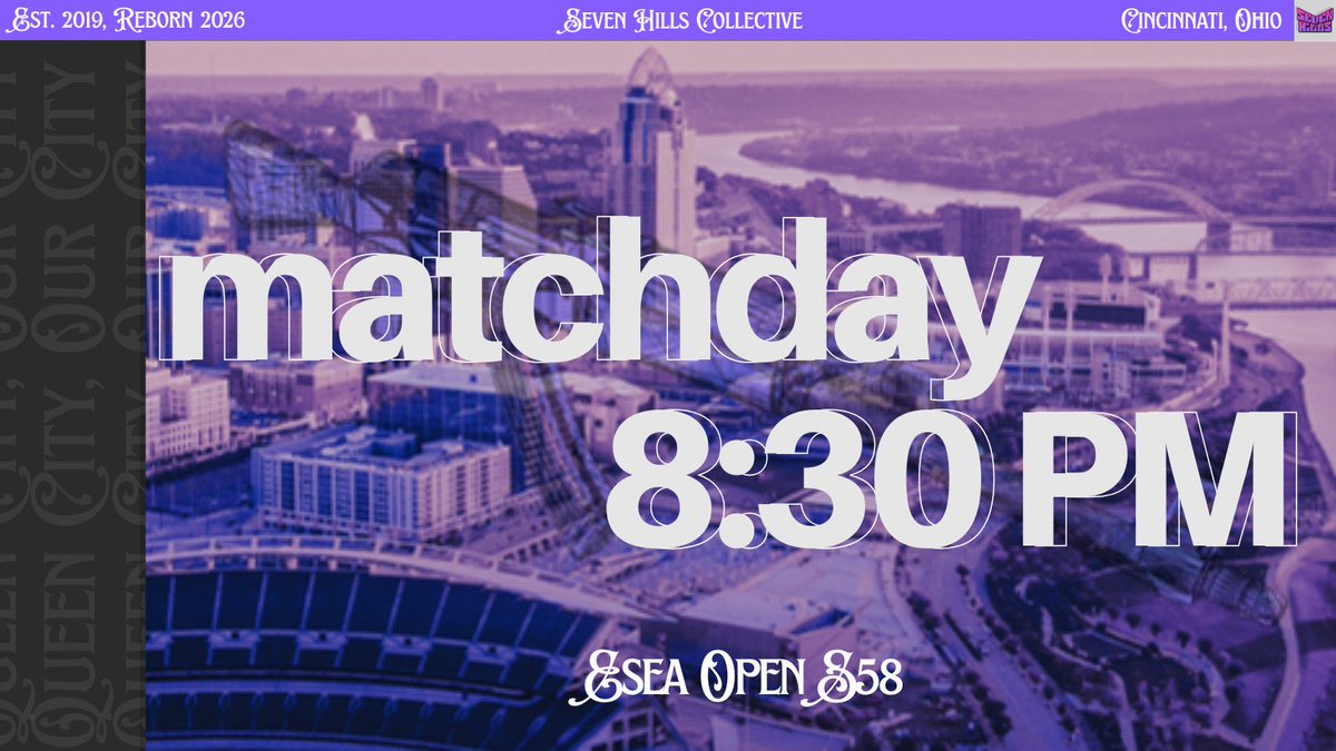 SevenHillsGG's tweet photo. ESEA week 4 starts tonight with an 8:30pm matchup against BoomBoomPow. Live at https://t.co/0yCw8QvsSq https://t.co/CYkukuqrsz