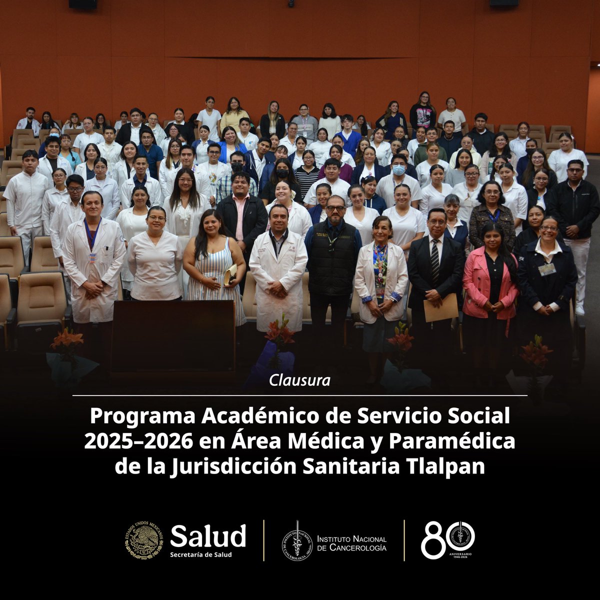 incanMX's tweet photo. Reconocemos y felicitamos a las y los pasantes del Programa Académico de Servicio Social 2025–2026 en Área Médica y Paramédica de la Jurisdicción Sanitaria Tlalpan por culminar esta importante etapa. Gracias por su compromiso, dedicación y vocación de servicio durante estos meses https://t.co/bxopFD3nr9