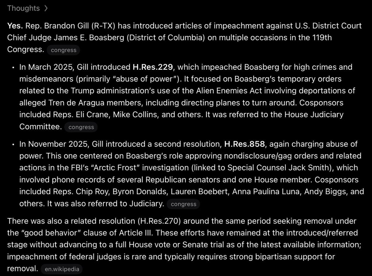 MelaniWell21527's tweet photo. @nicksortor @RepOgles Unfortunately it won’t matter unless the useless Jim Jordan brings them forward in judiciary committee. Brandon Gill had impeachment articles for Boasberg in March and November of 2025 and they’re still sitting with Jim Jordan. https://t.co/co7wD1EPgW
