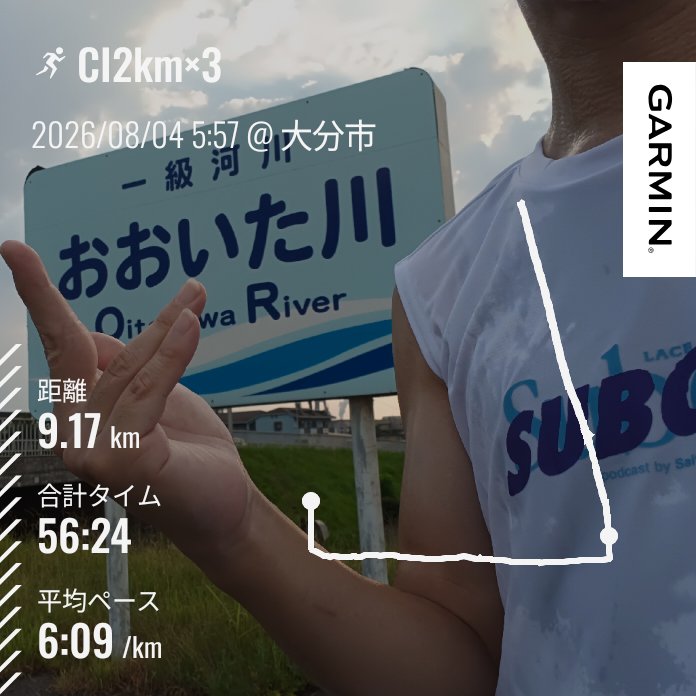 matsu_show_jy's tweet photo. 朝からクルーズインターバル
クルーズインターバルって閾値走の代用と認識してやってます
写真は昨日だよ
今日は曇って若干涼しかったけど昨日も今日も汗ビッソリ💦
#subcast #トマンナヨ https://t.co/jxxYCfWA6O