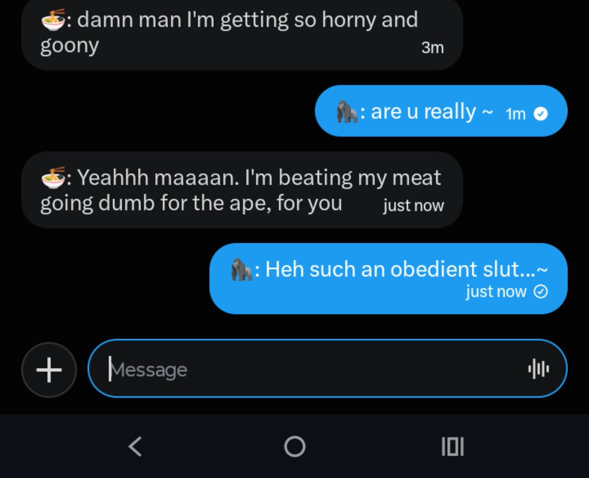 MUSKY_AP3MAN's tweet photo. He's being such an obedient #AP3TARD3D 𝑺𝑳𝑼𝑻  for me he he loves how im ruining his insides~💕‼️

@Nanadaime_Stud 🦍 https://t.co/ftRnZaDu5x