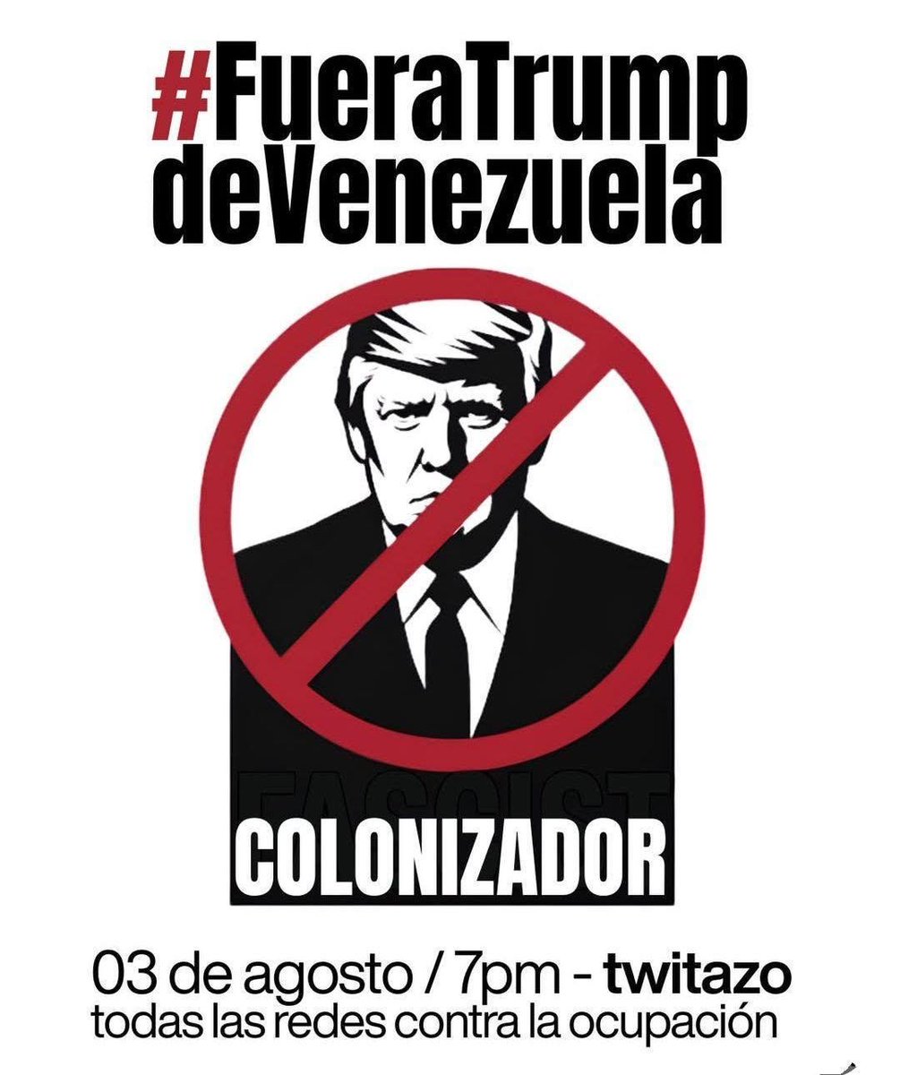 TatuyTv's tweet photo. #FueraTrumpdeVenezuela Tuitazo en rechazo a la ofensiva colonizadora del imperio genocida en Venezuela. El punto de partida de las luchas presentes debe ser el rechazo a la presencia y control imperialista sobre los asuntos de Venezuela https://t.co/R793zYdRzu