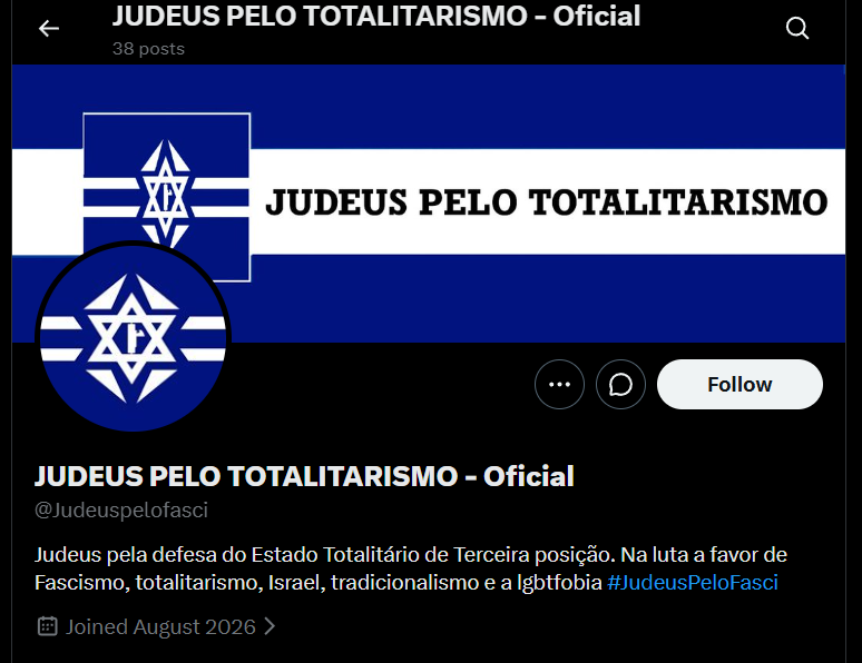ITPCBrasil's tweet photo. Então por favor, bloqueiem este sujeito e sua conta secundária (a da print abaixo). Não podemos admitir sionistas na terceira posição Brasileira. (+) https://t.co/tA6T5iVbmM