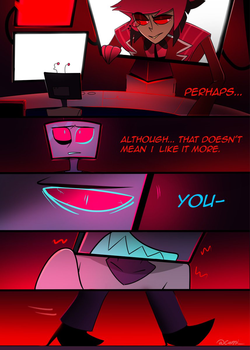 Dweed__'s tweet photo. THE FINAL PARTS OF “ATTENTION”
(There are 13 parts at the end 😅- the last one in the comments!!)

[9-13/13 PARTS]

Thank you all so much. 🫶 The full comic out in my TikTok now (camiilee62)
#HazbinHotel #HazbinHotelFanart #HazbinHotelAlastor #HazbinHotelVox https://t.co/E5st528J4X