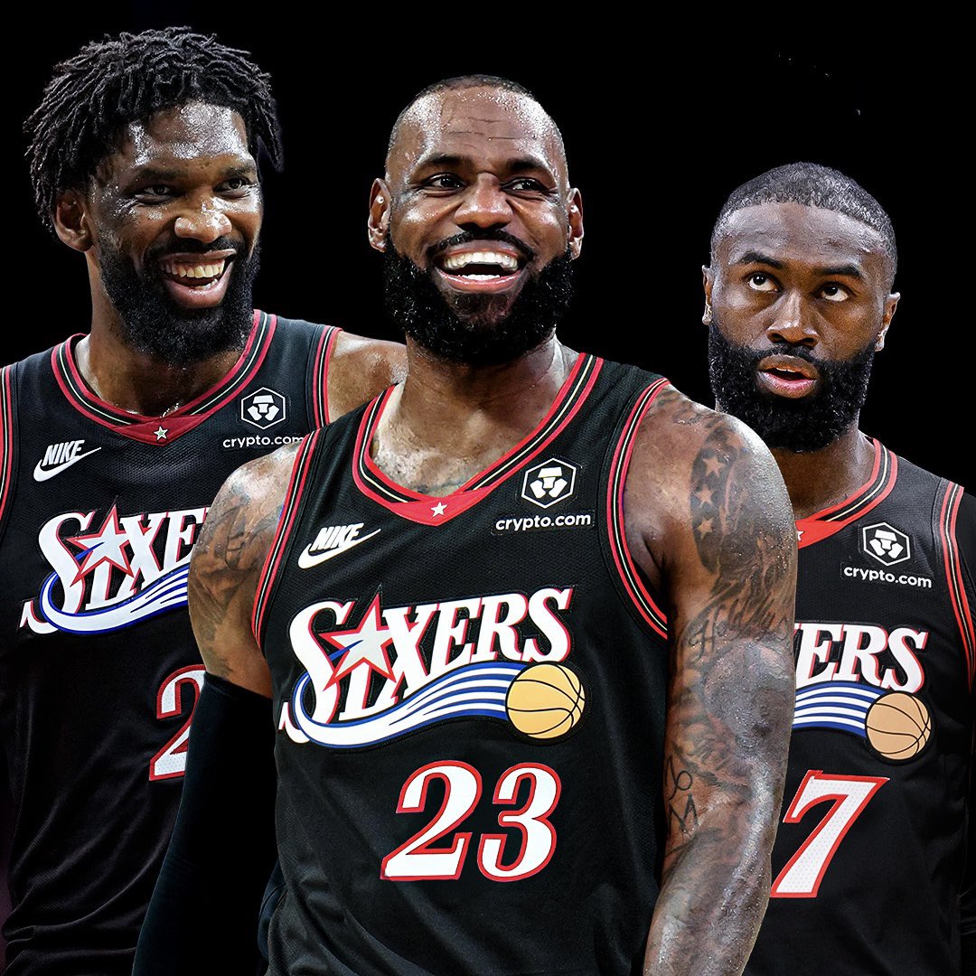 PolymarketHoops's tweet photo. KD says that the Sixers have a bigger superteam than the 2017 Warriors 😳:

“It ain’t close, lmao. Joel, MVP. Jaylen Brown, recent Finals MVP, Tyrese Maxey, All-Star the last 3 years. We ALL know what Bron does.

Klay Thompson never a MVP candidate in anything, 22 PPG. Draymond, 14 PPG, 7 rebounds, and 6 assists; Steph an MVP just like Joel was. I don’t get how the Warriors team is better on paper.”

(via IG)