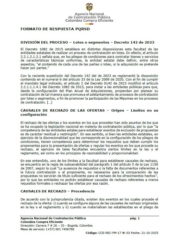 comprapublica_'s tweet photo. 🪓¿Es posible rechazar la oferta de un proponente que se presenta a varios lotes del mismo proceso de selección, aun cuando esto se prohibe en el pliego pero no se contempla causal de rechazo expresa?

Colombia Compra: no. Puede solicitarse aclaración

Descarga aquí👇️
https://t.co/oko3465fpg