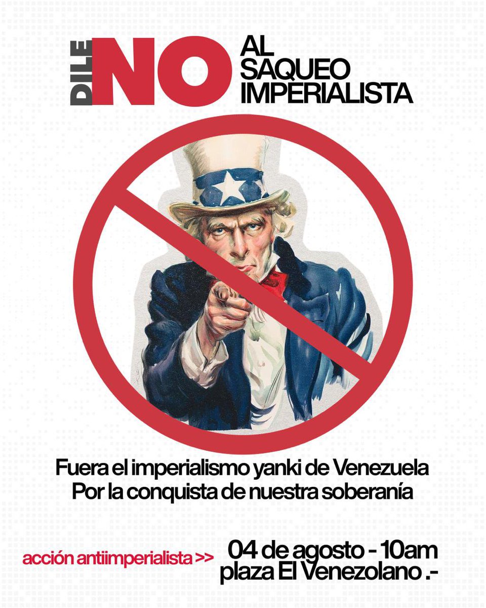 josel_ibrahin19's tweet photo. Venezuela no necesita nuevos tutores. Rechazamos toda pretensión colonial que pretenda decidir nuestro destino desde el extranjero, pero también el cipayismo de quienes entregan la soberanía a cambio de mantenerse en el poder. La patria no se negocia. #FueraTrumpDeVenezuela https://t.co/HW4wafEYYR