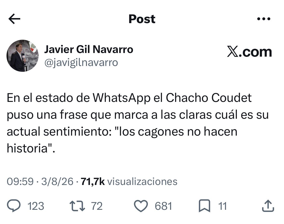 RiverSincero's tweet photo. Qué eficiencia para instalar un mismo tema.
En menos de 30 minutos, varios periodistas partidarios publicando exactamente lo mismo del DT. 
Ojalá pusieran la misma energía para preguntar por los rendimientos, las decisiones deportivas y las explicaciones que todavía nadie dio. https://t.co/AxVpSszaAZ