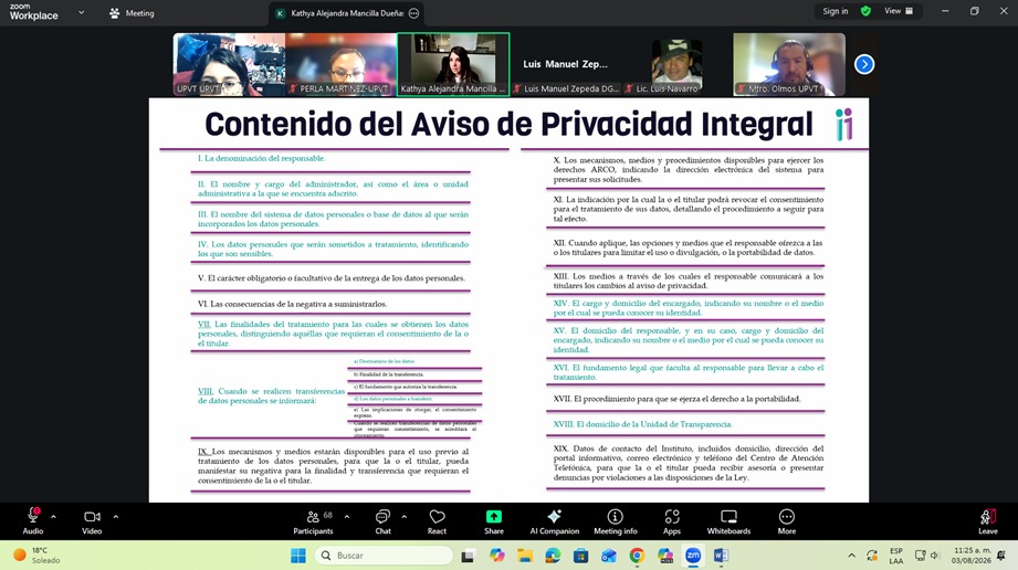 UPVToficial's tweet photo. El #INFOEM impartió la capacitación: “Protección de Datos Personales con enfoque en Aviso de Privacidad y Documento de Seguridad” a las personas servidoras públicas de la #UPVT.
@Sesyn_edomex @DGES_Edomex
#ElPoderDeLaEducación #EducaciónES
#SomosLobosBlancos #SomosUPVT https://t.co/DA5j989TmQ