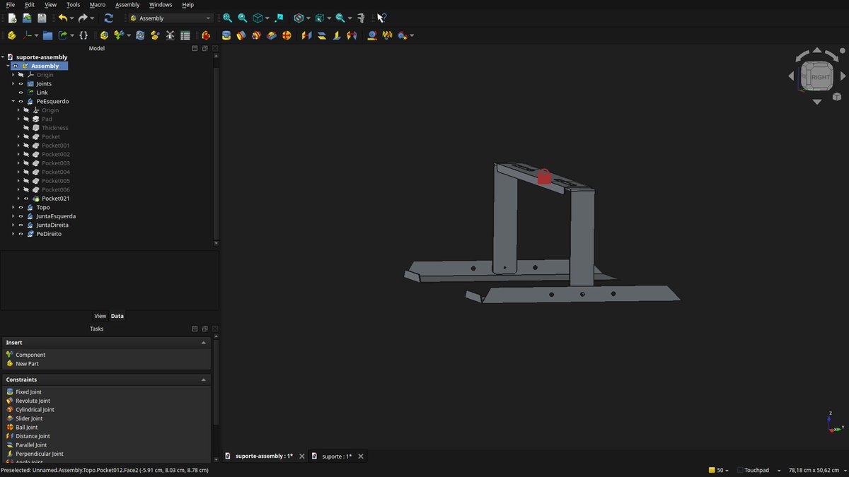 andrevinov's tweet photo. Consegui modelar o suporte direitinho. Agora vamos pro projetor e pra hushbox. https://t.co/krpFJ2xc6g