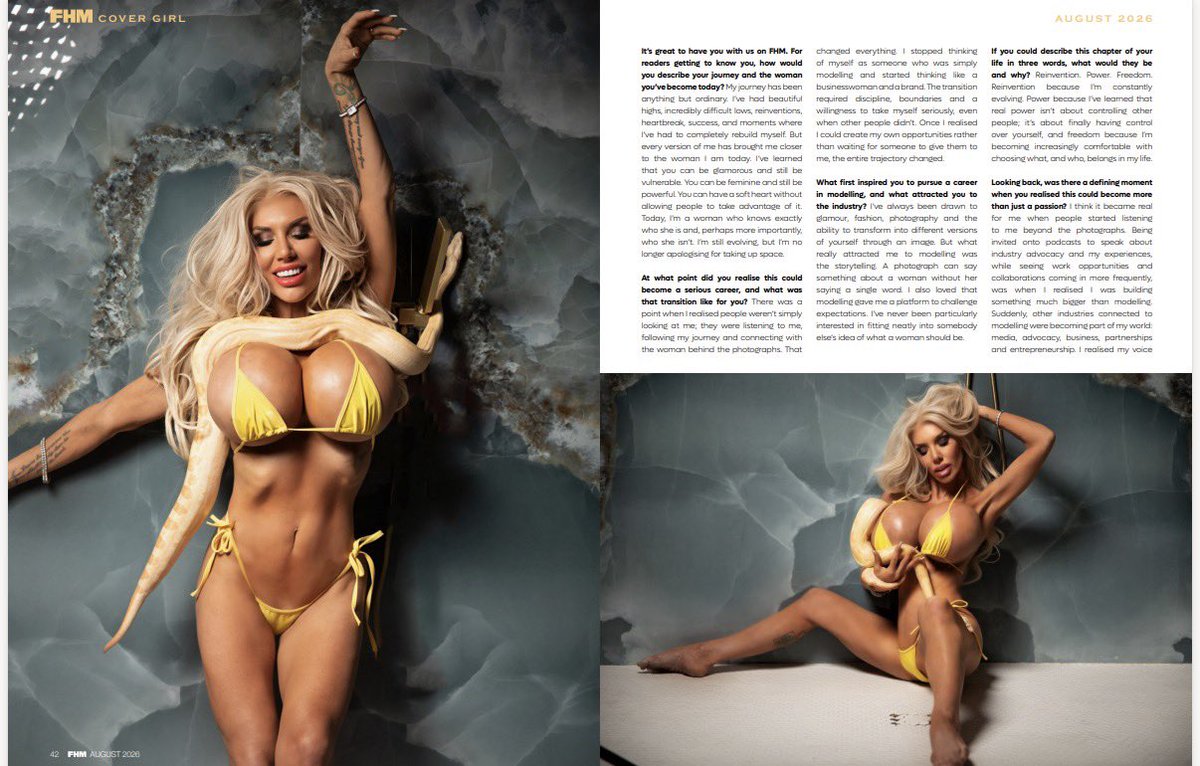 Septembersvip's tweet photo. For someone scared of snakes I did ok 
Fhm august https://t.co/t4heOgYfTs