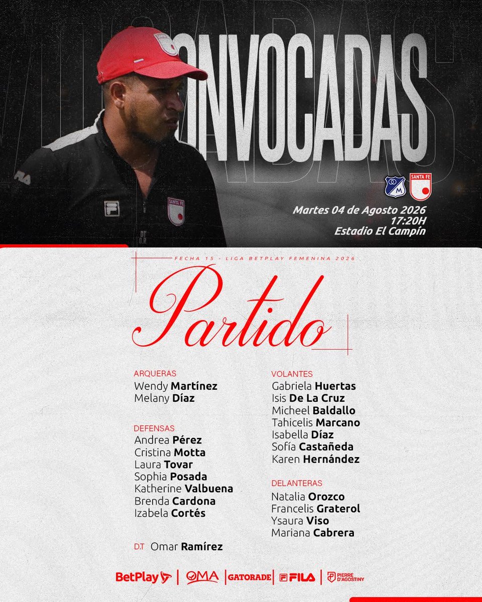 SantaFeVAVEL's tweet photo. #LasLeonas Estas son las 20 'leonas' convocadas por Omar Ramírez para el juego ante Millonarios #VamosLasLeonas 🦁🇮🇩⚽️ https://t.co/Rmo2zU9cGM