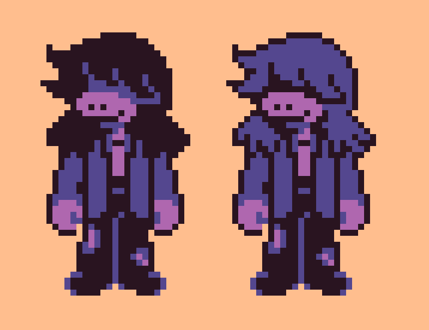 pxlchaddyy's tweet photo. @nxbp_wq @aceofdarts68 Made 2 versions with some of your ideas, just the pants makes the sprite way better. https://t.co/4m8Vu7srZv