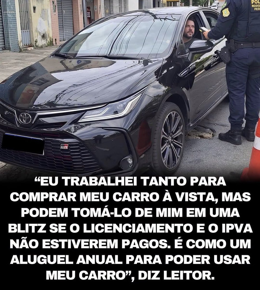 OEstagiari0's tweet photo. O carro é “seu”, mas todo ano tem de pegar taxinha pra continuar rodando 💸 https://t.co/i0V3nhw6Ja