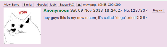 Viruscoinpf's tweet photo. Hear me out this is GENNY  

This random guy on 4chan made Dogecoin before BillyM2k  

Dogecoin was made on Dec 6, 2013 
This 4chan post is on Nov 6, 2013  

He posted a shiba inu like figure with a meme style EXACTLY like Dogecoin,  

He even it calls it his new 'meme' and calls it 'doge' 1 month before Dogecoin comes out.  

With Cate at 50M this is one of the best things to run right now, the OG Doge.
https://t.co/ObkN1A6IuS