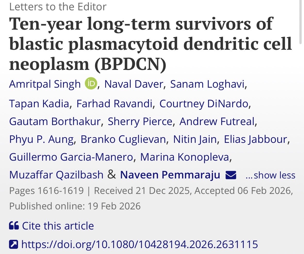 doctorpemm's tweet photo. 👉10-year survivors of #BPDCN || @AP_Singh_MD @Daver_Leukemia @sanamloghavi @TapKadia @GBorthakur @DrPhyuPAung2 @CuglievanBranko @NitinJainMD @garciamanero @mkonople @Transplant_Doc @doctorpemm 

https://t.co/pCi7WoLHiu https://t.co/aczeVTUoWz