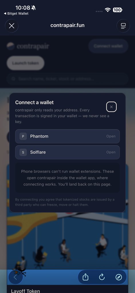 langhuilin2's tweet photo. @contrapairfun There are only two options to connect the wallet. Where should I get into other wallets? For example, I want to log in through the trust wallet. https://t.co/pr549Lzr0u